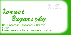 kornel bugarszky business card